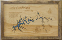 Lake Cumberland Kentucky - Laser Cut Wood Map