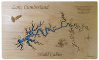 Lake Cumberland Kentucky - Laser Cut Wood Map