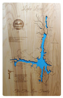 Lake Lure, NC - Laser Cut Wood Map