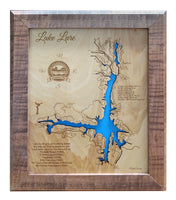 Lake Lure, NC - Laser Cut Wood Map