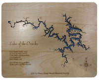 Lake of the Ozarks, Missouri - Laser Cut Wood Map