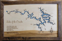 Lake of the Ozarks, Missouri - Laser Cut Wood Map