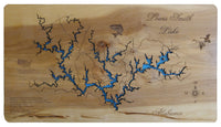 Lewis Smith Lake, AL - Laser Cut Wood Map