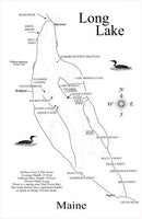 Long Lake, ME - Laser Cut Wood Map
