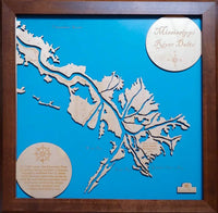 Mississippi River Delta - Laser Cut Wood Map