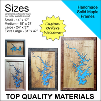 Houghton Lake, Michigan - Laser Cut Wood Map