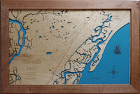 Murrells Inlet, South Carolina - Laser Cut Wood Map