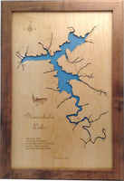 Nantahala Lake, NC - Laser Cut Wood Map