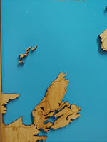 Newfoundland, Canada - laser cut wood map