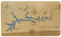 Nolin River Lake, KY - Laser Cut Wood Map