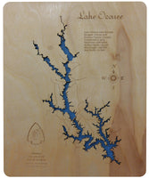 Lake Oconee, Georgia - Laser Cut Wood Map