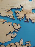 Outer Banks, North Carolina - Horizontal - laser cut wood map