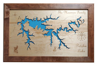 Patoka Lake, Indiana - Laser Cut Wood Map