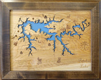 Patoka Lake, Indiana - Laser Cut Wood Map
