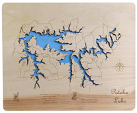 Patoka Lake, Indiana - Laser Cut Wood Map