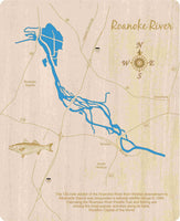 Roanoke River at Weldon, North Carolina - laser cut wood map