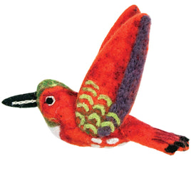 Rufous Hummingbird Felted Bird Ornament