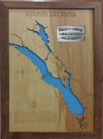 Saylorville Lake, Iowa - laser cut wood map