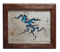Lake Santeetlah, North Carolina - Laser Cut Wood Map