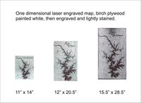 Any Lake, Anywhere - Laser Cut Wood Map - Snazzy Style