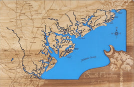 South Carolina Low Country - Laser Cut Wood Map