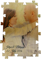 Custom Sweetheart Puzzle Wooden Signing Guest Book