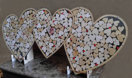 Triple Heart Drop Guest Book