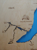 Lake Baikal, Russia - Laser Cut Wood Map