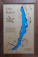Lake Baikal, Russia - Laser Cut Wood Map