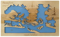 Beaufort, North Carolina - laser cut wood map