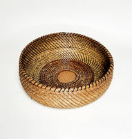 Large Pine Needle Bowl with Gold Medallion