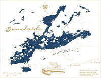 Burntside Lake, Minnesota - Laser Cut Wood Map