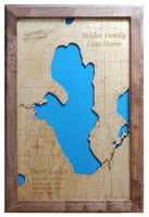 Burt Lake, Michigan - Laser Cut Wood Map