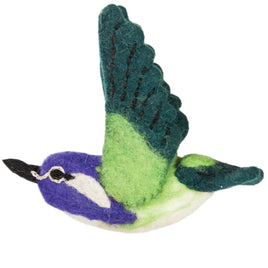 Costas Hummingbird Felted Bird Ornament