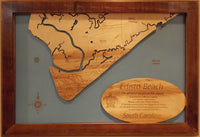 Edisto Beach, South Carolina - laser cut wood map