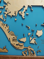 Estero Island, Florida - laser cut wood map