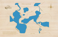 Fish Creek Pond, New York - Laser Cut Wood Map