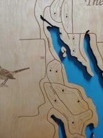 Lake Kiowa, Texas - Laser Cut Wood Map