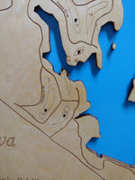 Lake Kiowa, Texas - Laser Cut Wood Map