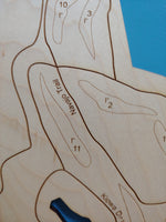 Lake Kiowa, Texas - Laser Cut Wood Map