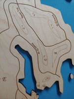 Lake Kiowa, Texas - Laser Cut Wood Map