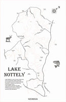Lake Nottely, Georgia - Laser Cut Wood Map