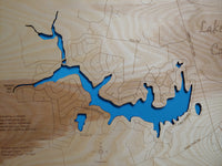 Lake Caroline, Virginia - Laser Cut Wood Map