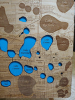 Lake Jessie, Florida - Laser Cut Wood Map