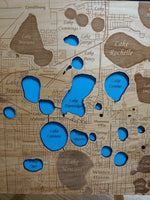 Lake Jessie, Florida - Laser Cut Wood Map