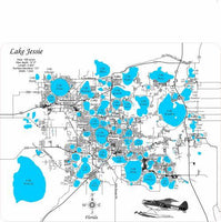 Lake Jessie, Florida - Laser Cut Wood Map
