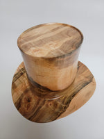 Maple with Turquoise Cowboy Hat #278 - Rare Wood Turned Men's Headwear