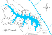 Lake Monticello, Virginia - Laser Cut Wood Map