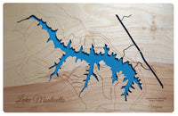 Lake Monticello, Virginia - Laser Cut Wood Map