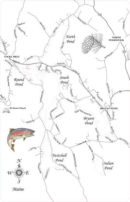 Twitchell Pond, Maine - Laser Cut Wood Map
